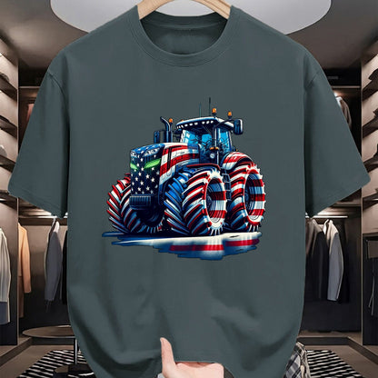 Best Farmer Life Shirt, Funny Farmer UnisexT-Shirt/Hoodie/Sweatshirt HLT00 - Patriotic Tractor American Flag T-Shirt