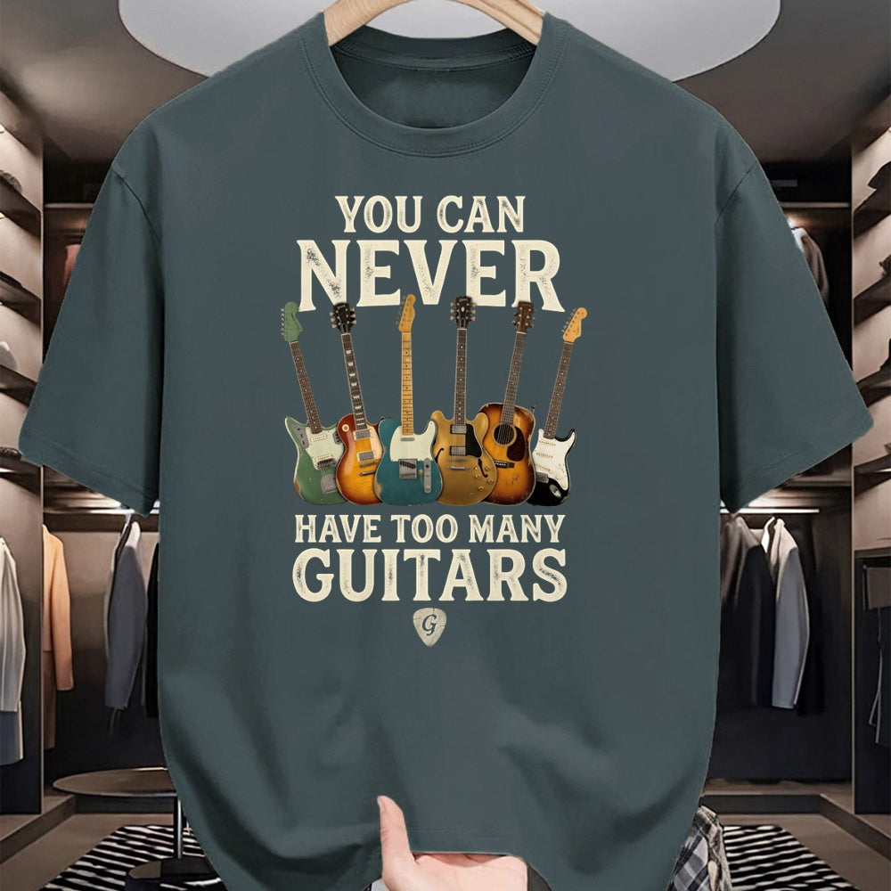 Guitar Lover Shirt, Funny Guitar UnisexT-Shirt/Hoodie/Sweatshirt HLT00 - You Can Never Have Too Many Guitars Vintage Music Decor Art Long Sleeve T-Shirt