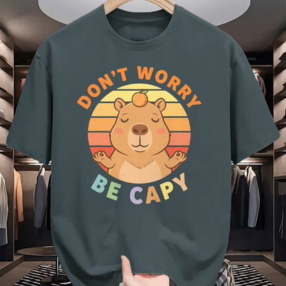 Cute Capybara Shirt, Funny Capybara Unisex T-Shirt/Hoodie/Sweatshirt HLT00 - Capybara Dont Worry Be Capy T-Shirt