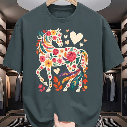 Best Horse Lover Shirt , Funny Horse UnisexT-Shirt/Hoodie/Sweatshirt HLT00 - Floral Horse Equestrian Western Cowgirl T-Shirt