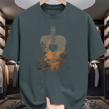 Guitar Lover Shirt, Funny Guitar UnisexT-Shirt/Hoodie/Sweatshirt HLT00 - Acoustic Guitar Outdoors Distressed Nature T-Shirt