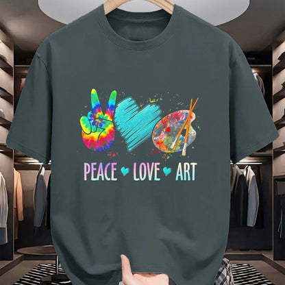 Best Teacher Shirt, Funny Teacher UnisexT-Shirt/Hoodie/Sweatshirt HLT00 - Peace Love Art Painting Palette Art Teacher T-Shirt