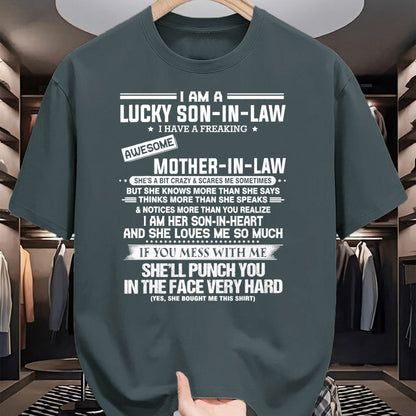 Gift for Mom Shirt, Funny Mom Unisex T-Shirt/Hoodie/Sweatshirt HLT00 - Lucky son-in-law i have a freaking awesome mother-in-law T-Shirt