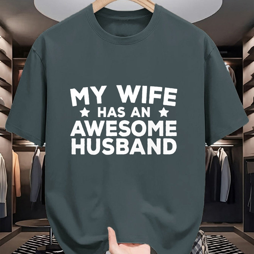 Best Wife Shirt, Wife and Husband Unisex T-Shirt/Hoodie/Sweatshirt HLT00 - My Wife Has An Awesome Husband T-Shirt (7)