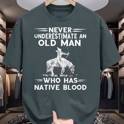 Native American T-Shirts, Vintage Native American Unisex T-Shirt/Hoodie/Sweatshirt HLT00 - Never Underestimate An Old Man Native American Warrior