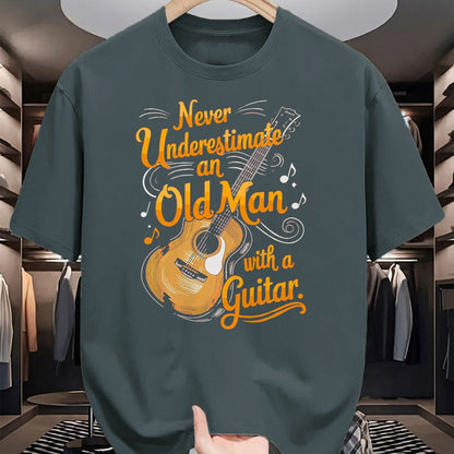 Guitar Lover Shirt, Funny Guitar UnisexT-Shirt/Hoodie/Sweatshirt HLT00 - Never Underestimate an Old Man with A Guitar Player T-Shirt, Men, Black, 3X-Large