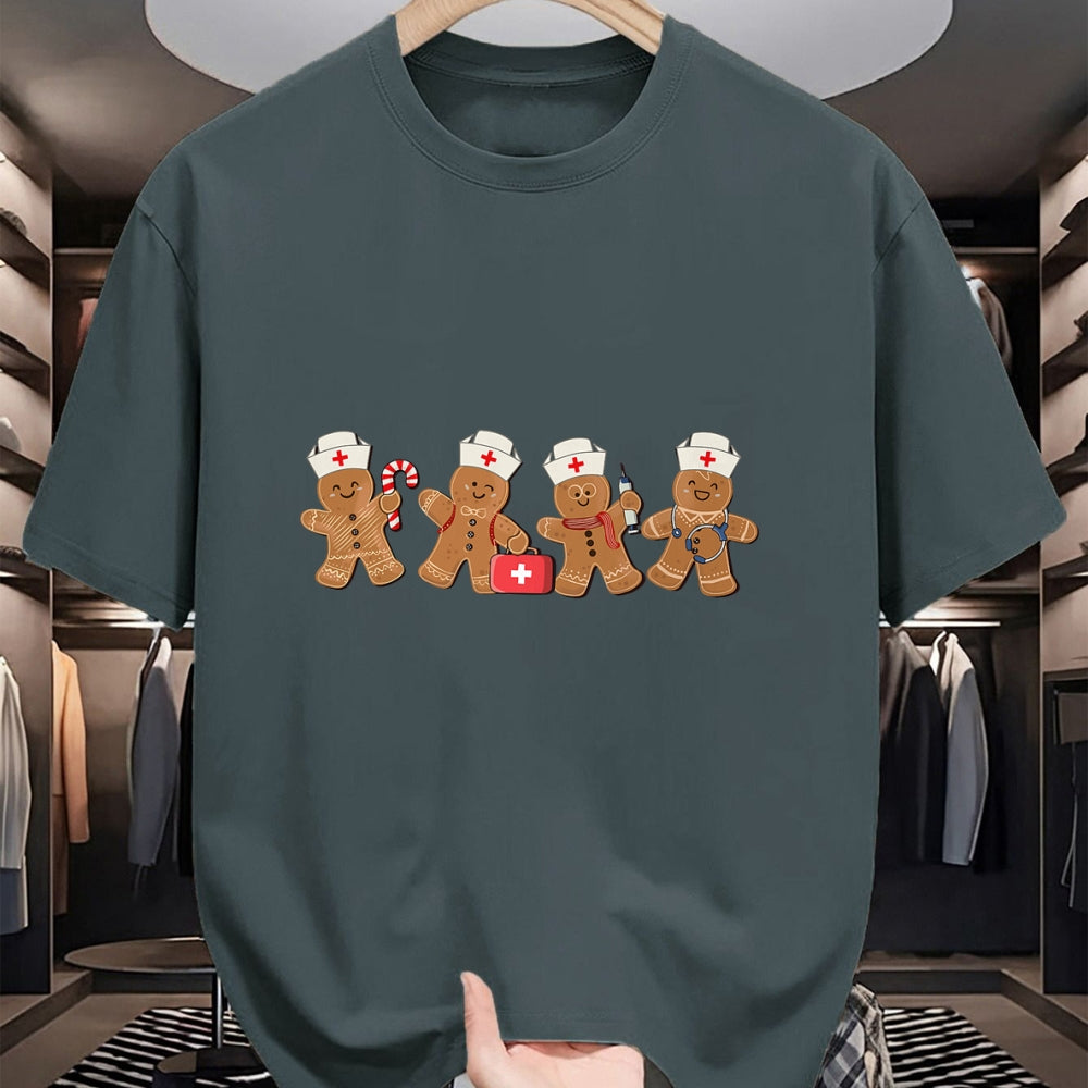 Funny Nurse Shirt, Nurse Unisex T-Shirt/Hoodie/Sweatshirt HLT00 - Nurse Cute Gingerbread Christmas Xmas Holiday Nurses Pajamas T-Shirt