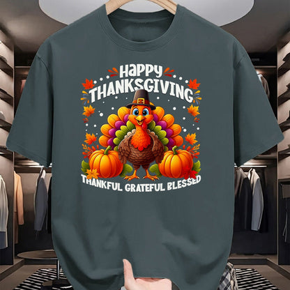 Best Thanksgiving Family Shirt , Funny Thanksgiving UnisexT-Shirt/Hoodie/Sweatshirt HLT00 - Thankful Grateful Blessed Turkey, Happy Thanksgiving T-Shirt, Men, Black, 3X-Large
