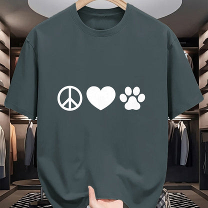 Dog Love Shirt, Dog Lover Gift T-Shirt/Hoodie/Sweatshirt HLT00 - Peace, Love and Dogs T Shirt T-Shirt