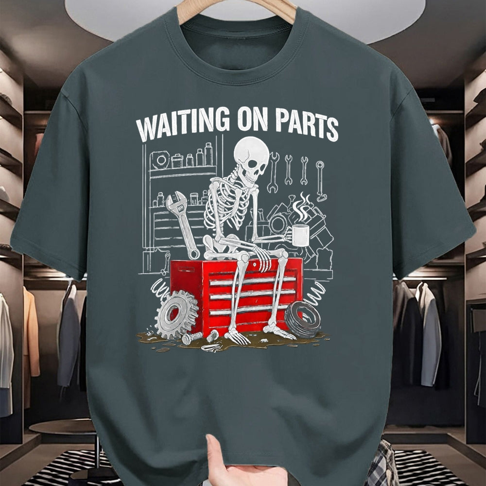 Best Mechanic Life Shirt, Funny Mechanic UnisexT-Shirt/Hoodie/Sweatshirt HLT00 - Funny Waiting On Parts Mechanic Skeleton Auto Repair Life T-Shirt, Men, Black, 3X-Large