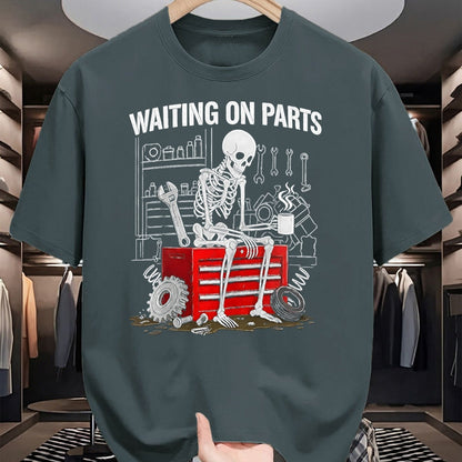 Best Mechanic Life Shirt, Funny Mechanic UnisexT-Shirt/Hoodie/Sweatshirt HLT00 - Funny Waiting On Parts Mechanic Skeleton Auto Repair Life T-Shirt, Men, Black, 3X-Large