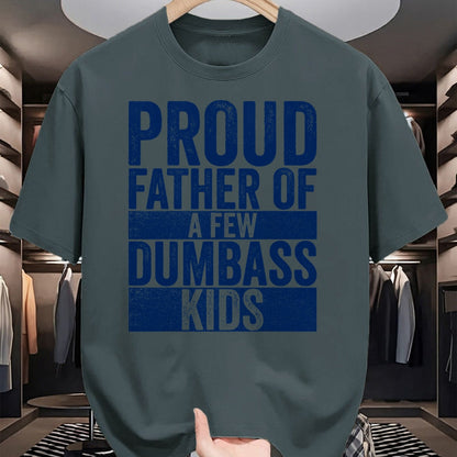 Gift for Dad Shirt, Funny Dad Unisex T-Shirt/Hoodie/Sweatshirt HLT00 – Proud Father Of A Few Dumbass Kids Funny Vintage Fathers Day T-Shirt