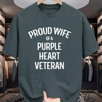 Best Wife Shirt, Wife and Husband Unisex T-Shirt/Hoodie/Sweatshirt HLT00 - Gift for wife T shirt, lucky wife   Wife of Purple Heart Veteran Shirt Proud Military Family T-Shirt