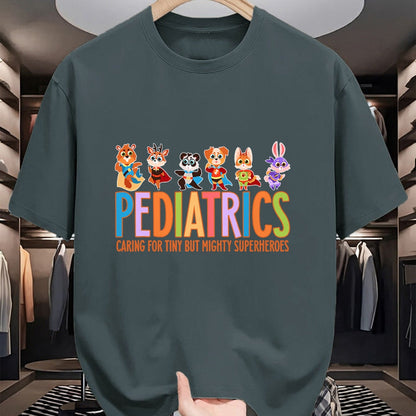 Funny Nurse Shirt, Nurse Unisex T-Shirt/Hoodie/Sweatshirt HLT00 - Funny Pediatric Nurse Caring For Tiny But Mighty Superheroes T-Shirt
