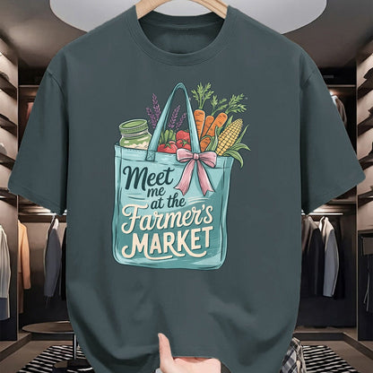 Best Farmer Life Shirt, Funny Farmer UnisexT-Shirt/Hoodie/Sweatshirt HLT00 - Meet Me At The Farmers Market Shopping Bag Fresh Vegetables T-Shirt