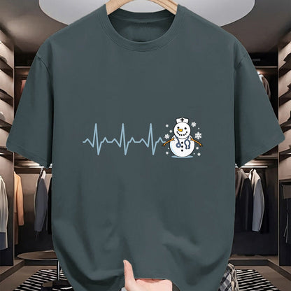 Funny Nurse Shirt, Nurse Unisex T-Shirt/Hoodie/Sweatshirt HLT00 - Heartbeat Nurse Snowman Nurse Christmas T-Shirt