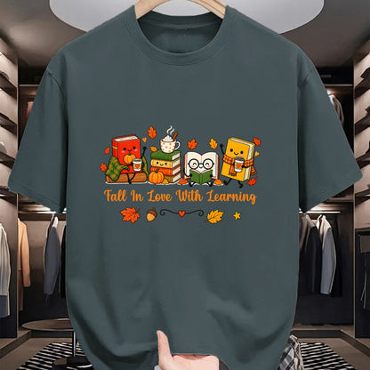 Best Teacher Shirt, Funny Teacher UnisexT-Shirt/Hoodie/Sweatshirt HLT00 - Fall in Love with Learning Autumn Fall Teachers T-Shirt