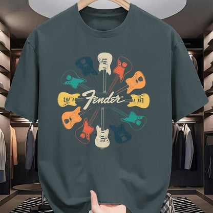 Guitar Lover Shirt, Funny Guitar UnisexT-Shirt/Hoodie/Sweatshirt HLT00 - Fender Retro Guitar Kaleidoscope T-Shirt Small