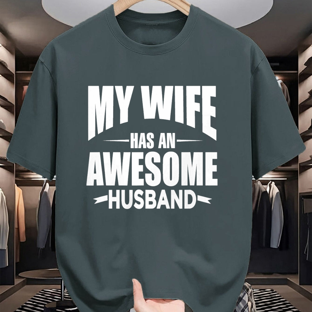 Best Wife Shirt, Wife and Husband Unisex T-Shirt/Hoodie/Sweatshirt HLT00 - Mens My Wife Has An Awesome Husband Funny Tee Shirt For Dad