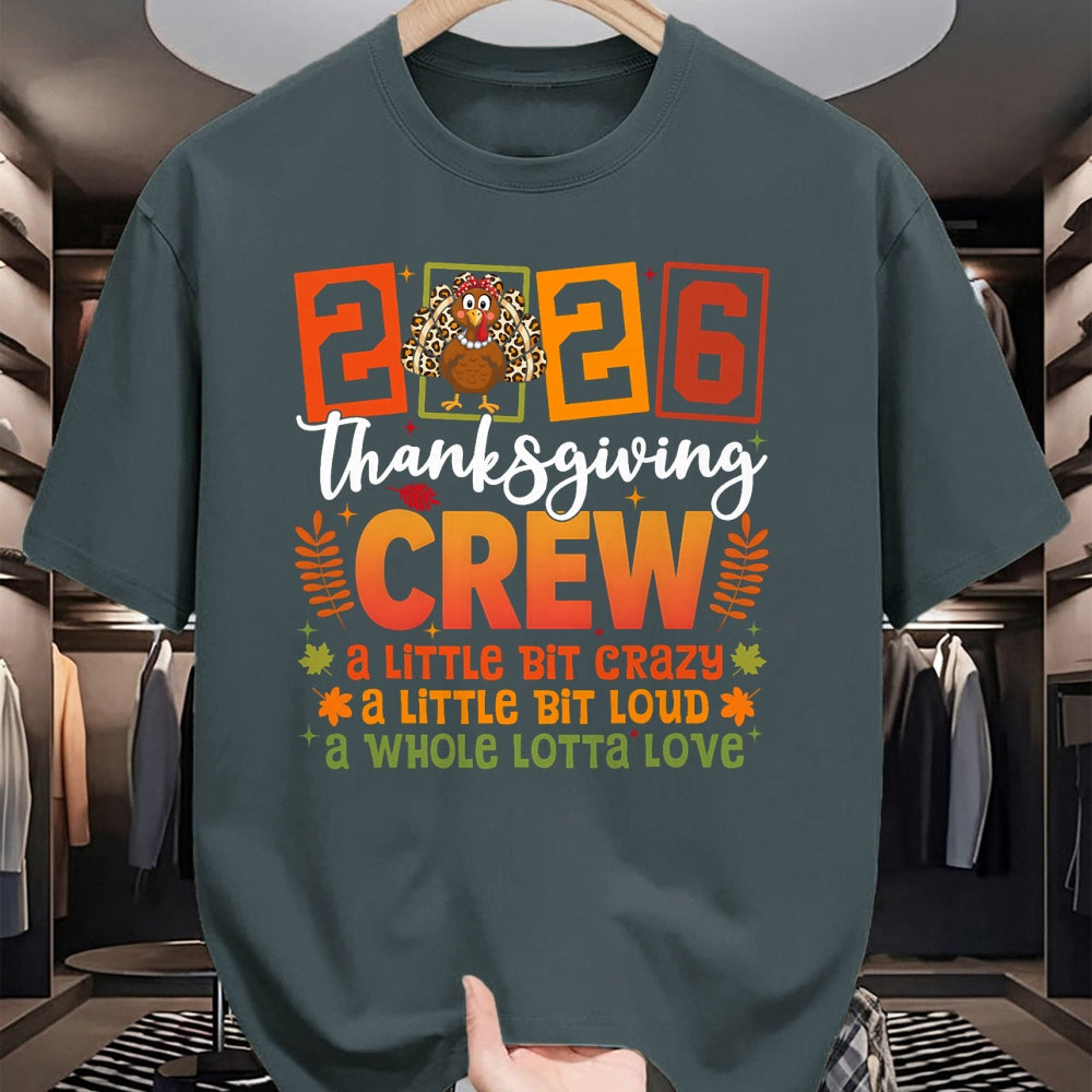 Best Thanksgiving Family Shirt , Funny Thanksgiving UnisexT-Shirt/Hoodie/Sweatshirt HLT00 - Thanksgiving 2026 Friendsgiving Crew A Little Bit Crazy Loud T-Shirt