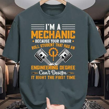 Best Mechanic Life Shirt, Funny Mechanic UnisexT-Shirt/Hoodie/Sweatshirt HLT00 - I'm A Mechanic Because Your Honor Roll Student that Mechanic T-Shirt, Men, Black, 3X-Large
