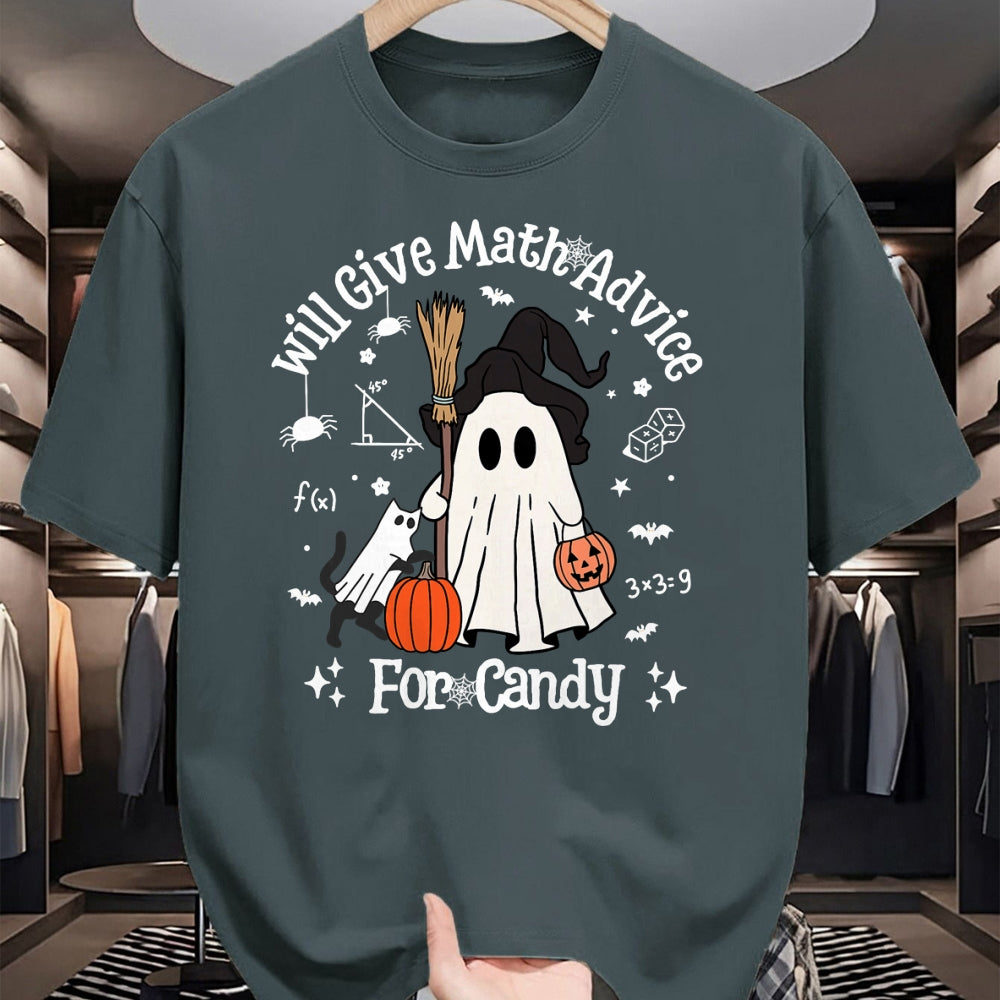 Best Teacher Shirt, Funny Teacher UnisexT-Shirt/Hoodie/Sweatshirt HLT00 - Funny Math Teacher Halloween Ghost Math Lover Teachers Woman T-Shirt