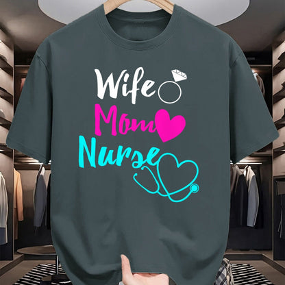 Funny Nurse Shirt, Nurse Unisex T-Shirt/Hoodie/Sweatshirt HLT00 - Wife Mom Nurse Womens RN LPN Mothers Day Gift For Nurses T-Shirt