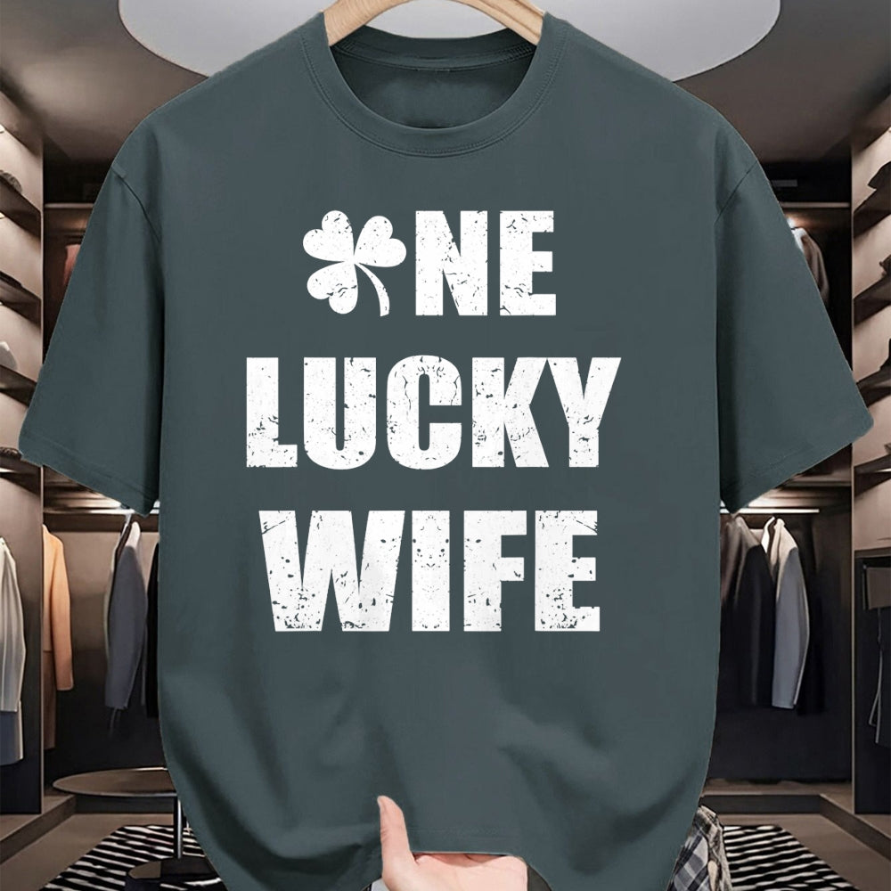 Best Wife Shirt, Wife and Husband Unisex T-Shirt/Hoodie/Sweatshirt HLT00 - Gift for wife T shirt, lucky wife   One Lucky Wife Funny St Patricks Day Shamrock Aunt Gift T-Shirt (1)