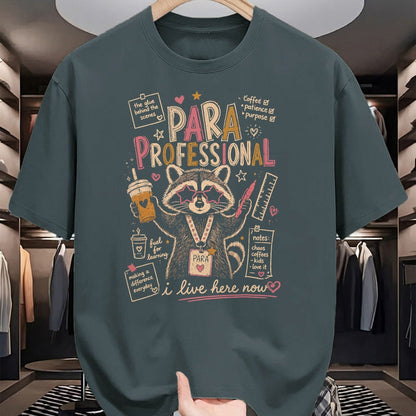 Best Teacher Shirt, Funny Teacher UnisexT-Shirt/Hoodie/Sweatshirt HLT00 - Paraprofessional Feral Racoon para Teacher Back to School T-Shirt