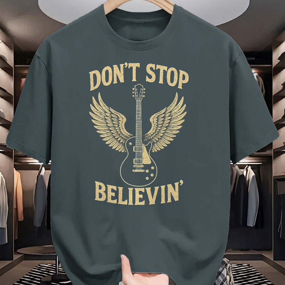 Guitar Lover Shirt, Funny Guitar UnisexT-Shirt/Hoodie/Sweatshirt HLT00 - Don’t Stop Believing 80s 90s Classic Rock Graphic T-Shirt