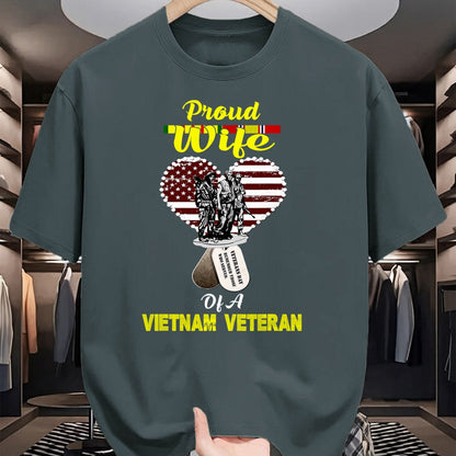 Best Wife Shirt, Wife and Husband Unisex T-Shirt/Hoodie/Sweatshirt HLT00 - Gift for wife T shirt, lucky wife   Proud Wife Of A Vietnam Veteran T shirt