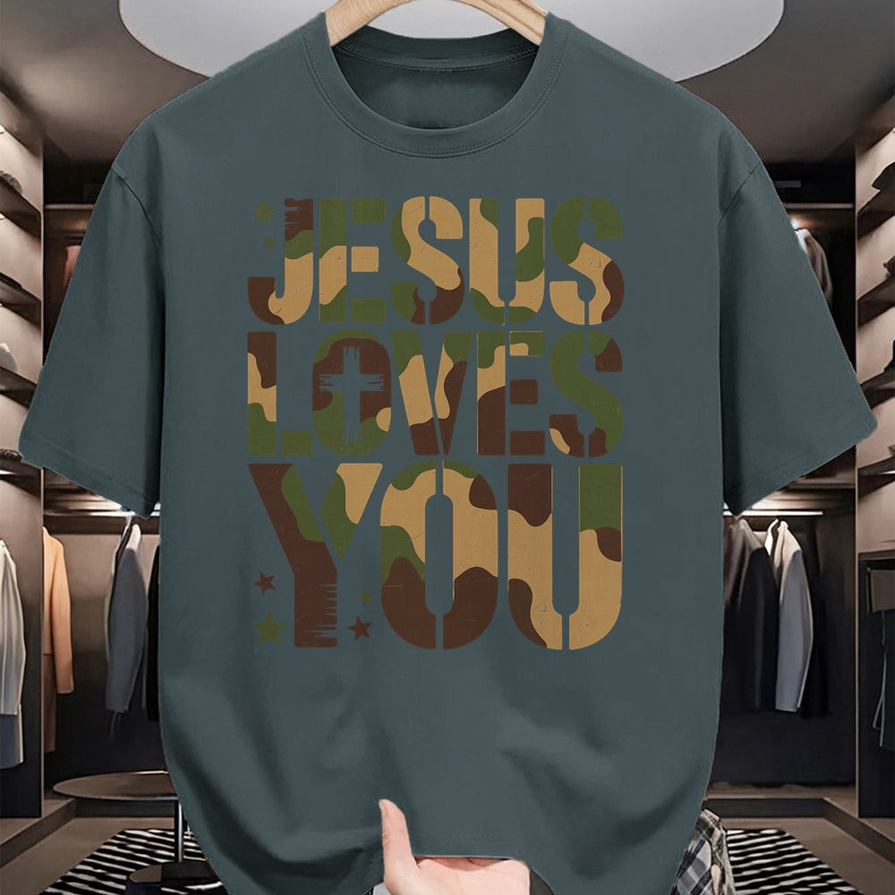 Best Thanksgiving Family Shirt , Funny Thanksgiving UnisexT-Shirt/Hoodie/Sweatshirt HLT00 - Camo Jesus Loves You Camouflage Christian Saying Religious T-Shirt