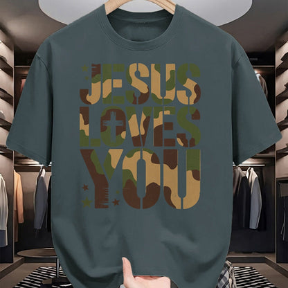 Best Thanksgiving Family Shirt , Funny Thanksgiving UnisexT-Shirt/Hoodie/Sweatshirt HLT00 - Camo Jesus Loves You Camouflage Christian Saying Religious T-Shirt
