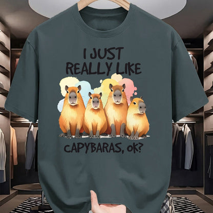 Cute Capybara Shirt, Funny Capybara Unisex T-Shirt/Hoodie/Sweatshirt HLT00 - Funny Capybara Long Sleeve T-Shirt (1)