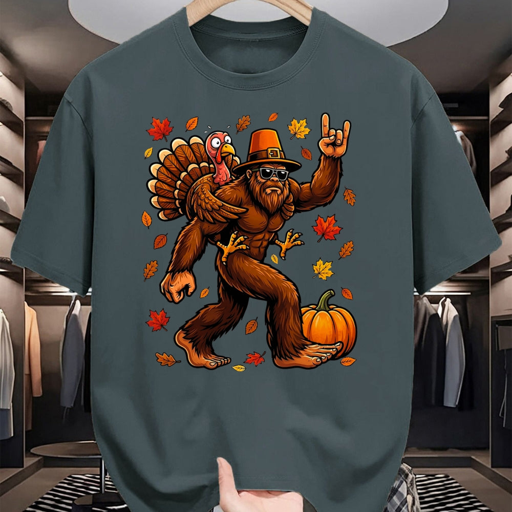 Best Thanksgiving Family Shirt , Funny Thanksgiving UnisexT-Shirt/Hoodie/Sweatshirt HLT00 - Bigfoot Funny Turkey Pumpkin Thanksgiving Day Boys Men T-Shirt