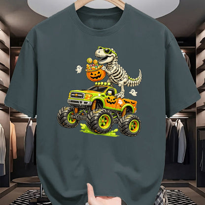 Best Dinosaur Lover Shirt, Funny Dinosaur UnisexT-Shirt/Hoodie/Sweatshirt HLT00 - Monster Truck Dinosaur Halloween Skeleton T-Rex Boys Kids T-Shirt