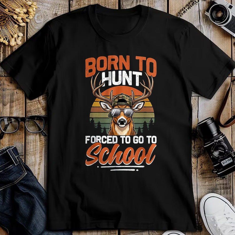 Funny Hunting Shirt, Gift For Hunting Lover Unisex T-Shirt/Hoodie/Sweatshirt HLT00 - Camo Deer Born Hunt Forced Go School Funny Hunting Boys T-Shirt, Women, Cranberry Red, Medium