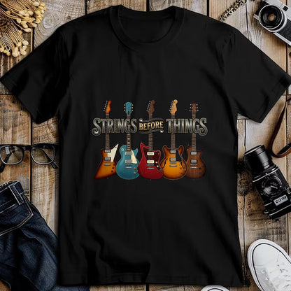 Guitar Lover Shirt, Funny Guitar UnisexT-Shirt/Hoodie/Sweatshirt HLT00 - Strings Before Thing Funny Men Vintage Acoustic Guitar Music T-Shirt