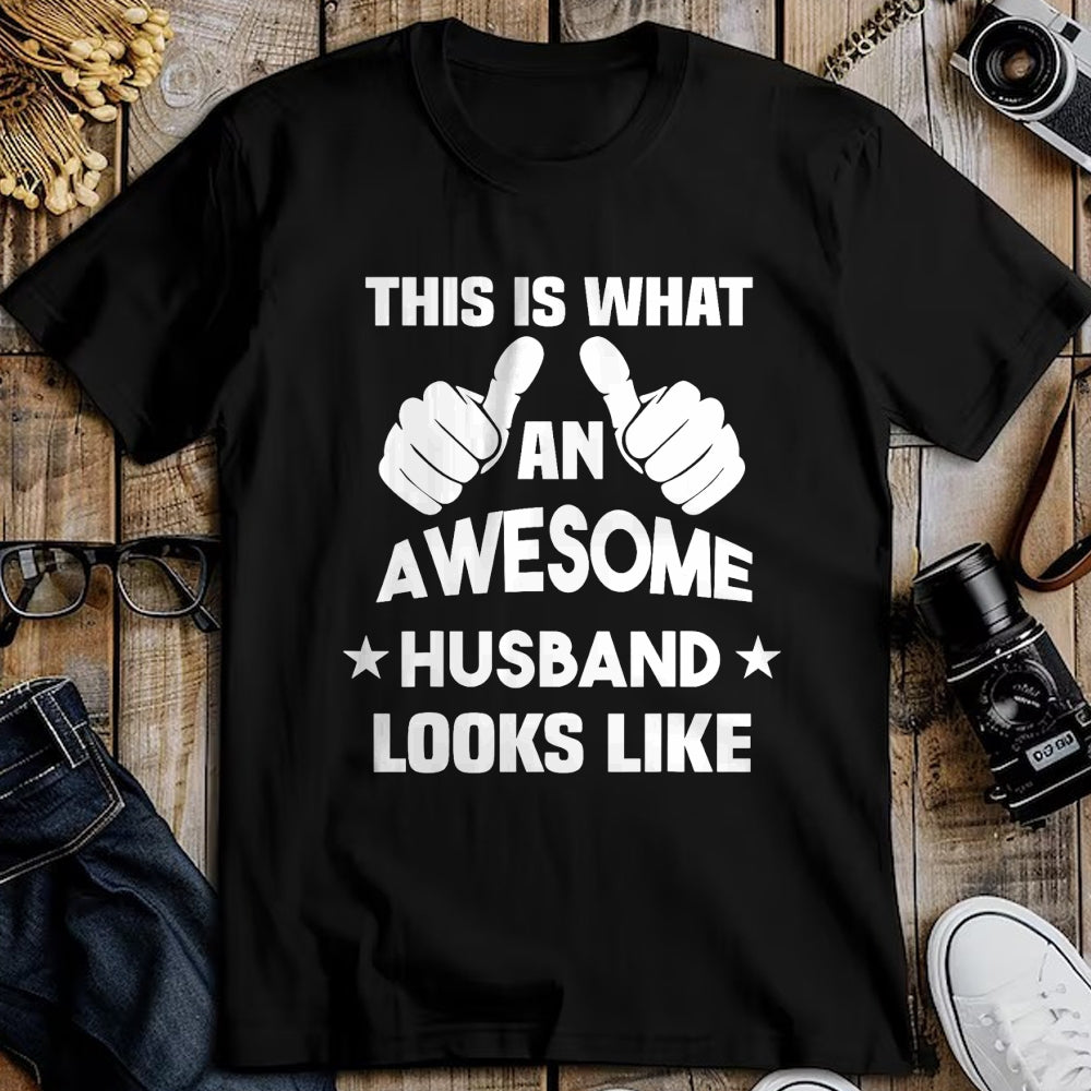 Best Wife Shirt, Wife and Husband Unisex T-Shirt/Hoodie/Sweatshirt HLT00 - This Is What An Awesome Husband Looks Like Gift T-Shirt