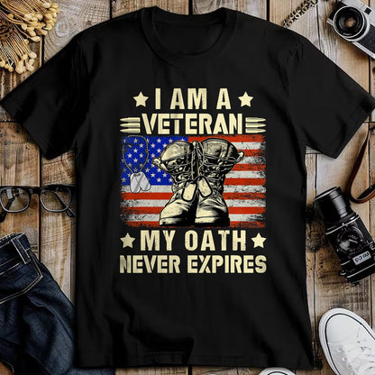Proud Veteran Shirt, Funny Veteran UnisexT-Shirt/Hoodie/Sweatshirt HLT00 - I am A Veteran My Oath Never Expires Veteran Day USA Flag T-Shirt