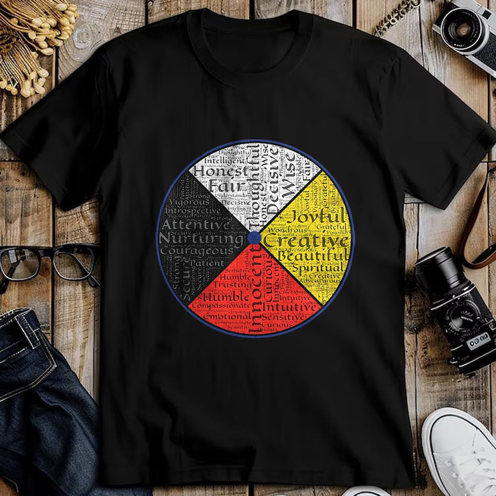 Native American T-Shirts, Vintage Native American Unisex T-Shirt/Hoodie/Sweatshirt HLT00 - Native American Words Of The Medicine Wheel 1