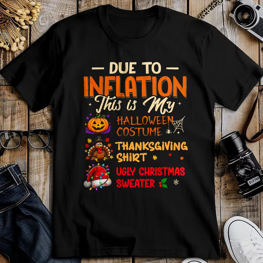 Best Thanksgiving Family Shirt , Funny Thanksgiving UnisexT-Shirt/Hoodie/Sweatshirt HLT00 - Due to Inflation This is My Funny Halloween Costume T-Shirt
