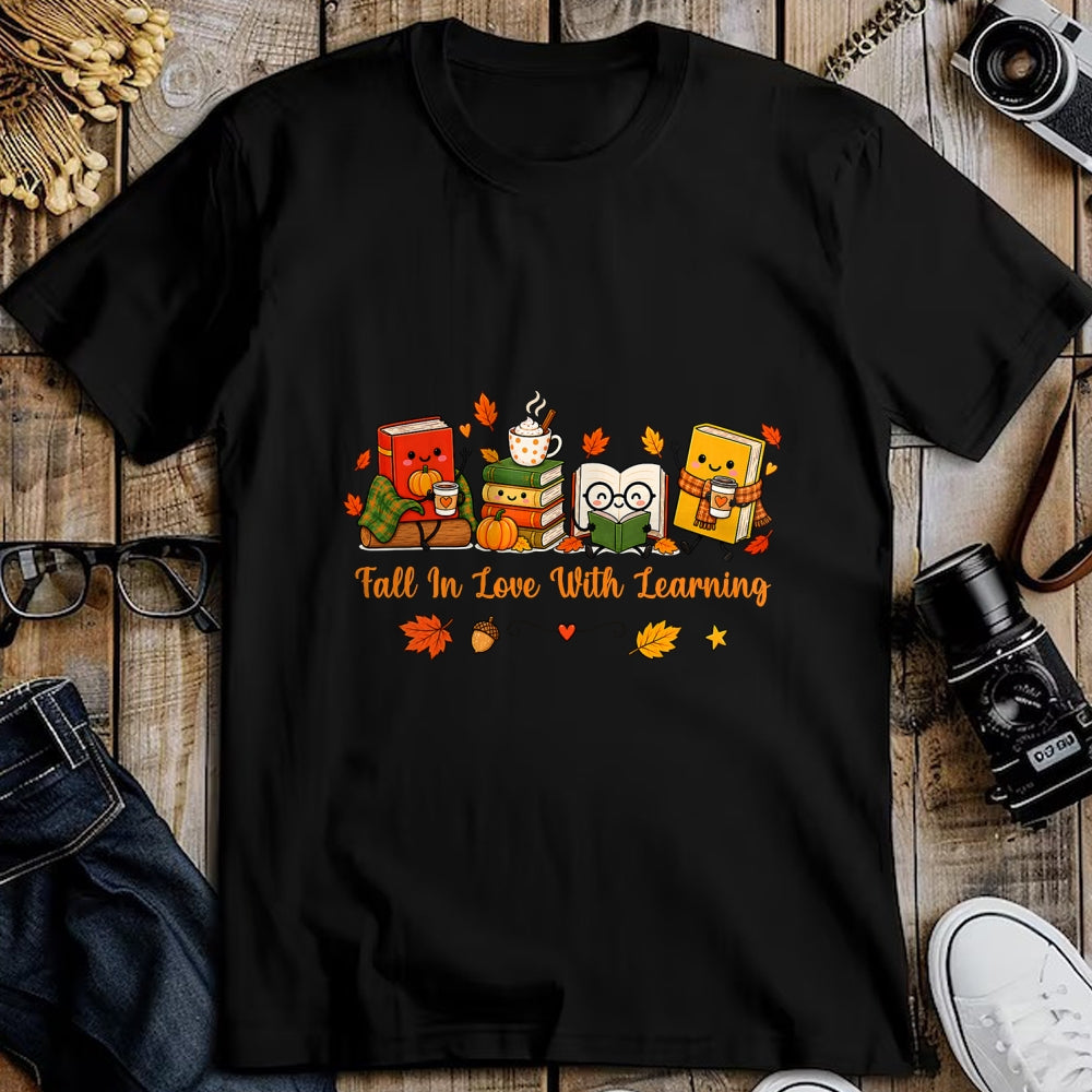 Best Teacher Shirt, Funny Teacher UnisexT-Shirt/Hoodie/Sweatshirt HLT00 - Fall in Love with Learning Autumn Fall Teachers T-Shirt