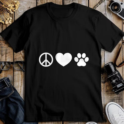Dog Love Shirt, Dog Lover Gift T-Shirt/Hoodie/Sweatshirt HLT00 - Peace, Love and Dogs T Shirt T-Shirt