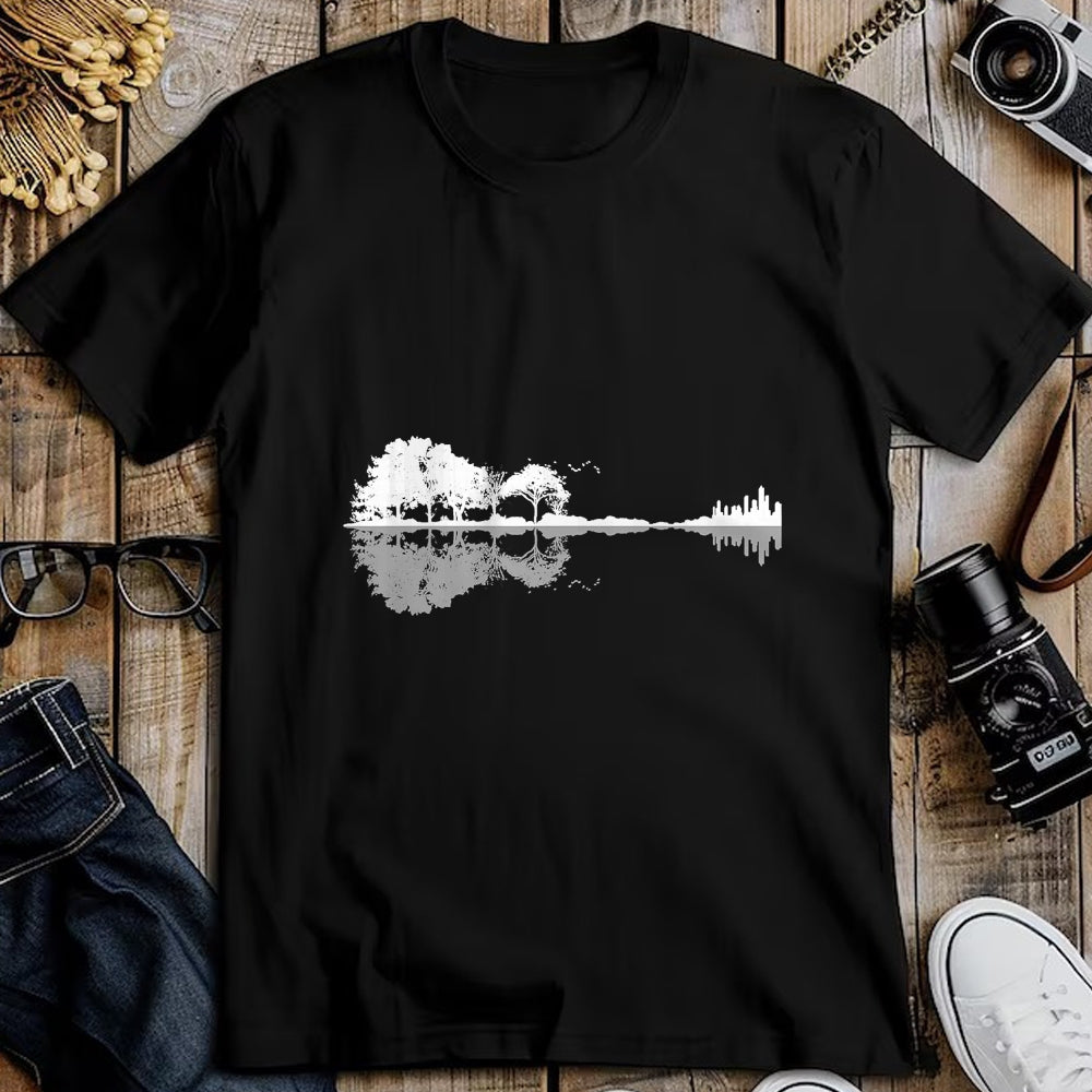 Guitar Lover Shirt, Funny Guitar UnisexT-Shirt/Hoodie/Sweatshirt HLT00 - Retro Forest Funny Nature Guitar Classic Music T-Shirt