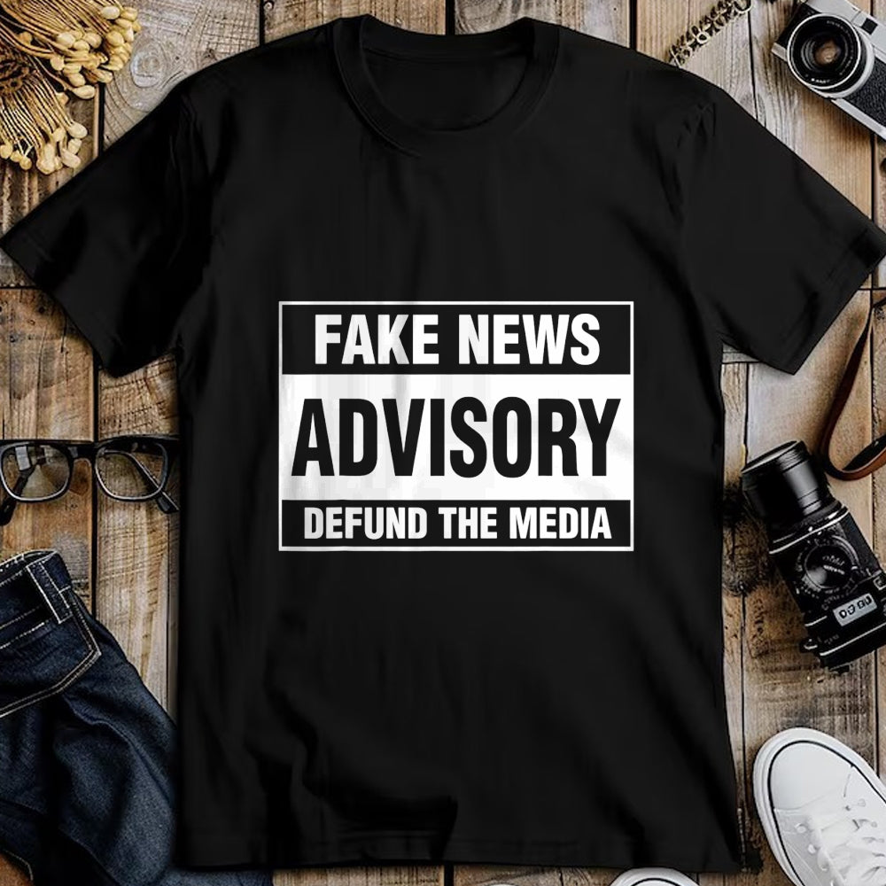 Gift for Dad Shirt, Funny Dad Unisex T-Shirt/Hoodie/Sweatshirt HLT00 – Fake News Advisory Defund The Media Gift T-Shirt