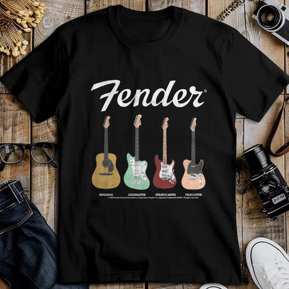 Guitar Lover Shirt, Funny Guitar UnisexT-Shirt/Hoodie/Sweatshirt HLT00 - Fender Vintage Guitar Lineup Long Sleeve T-Shirt