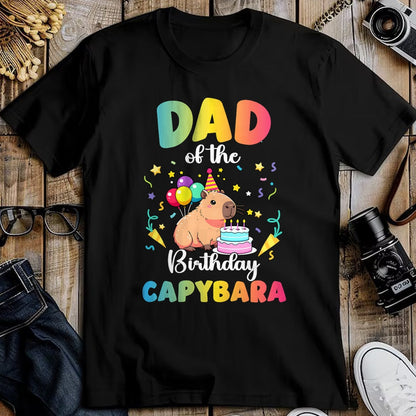 Cute Capybara Shirt, Funny Capybara Unisex T-Shirt/Hoodie/Sweatshirt HLT00 - Dad of The Birthday Girl Capybara Bday Party Family T-Shirt