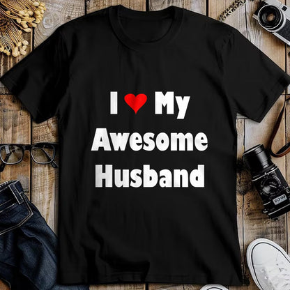 Best Wife Shirt, Wife and Husband Unisex T-Shirt/Hoodie/Sweatshirt HLT00 - Womens My Husband Is Awesome Tee I Love My Awesome Husband T-Shirt (1)
