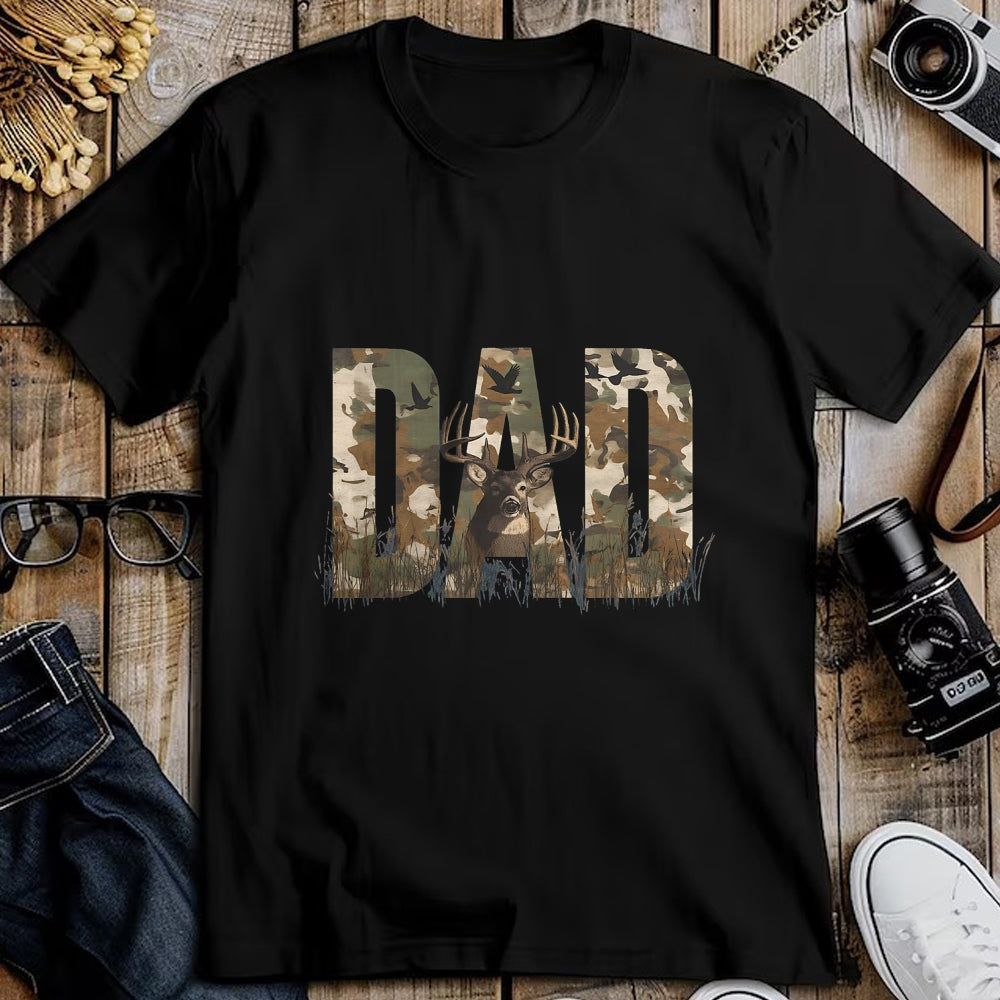 Funny Hunting Shirt, Gift For Hunting Lover Unisex T-Shirt/Hoodie/Sweatshirt HLT00 - Retro Camo Dad Quote Funny Deer Animal Hunting Outdoorsman T-Shirt